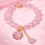 Crystal Flower Charm Bracelet for Women