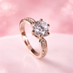 Artificial Silver Korean Wedding Ring with Zircon Simulation Diamond