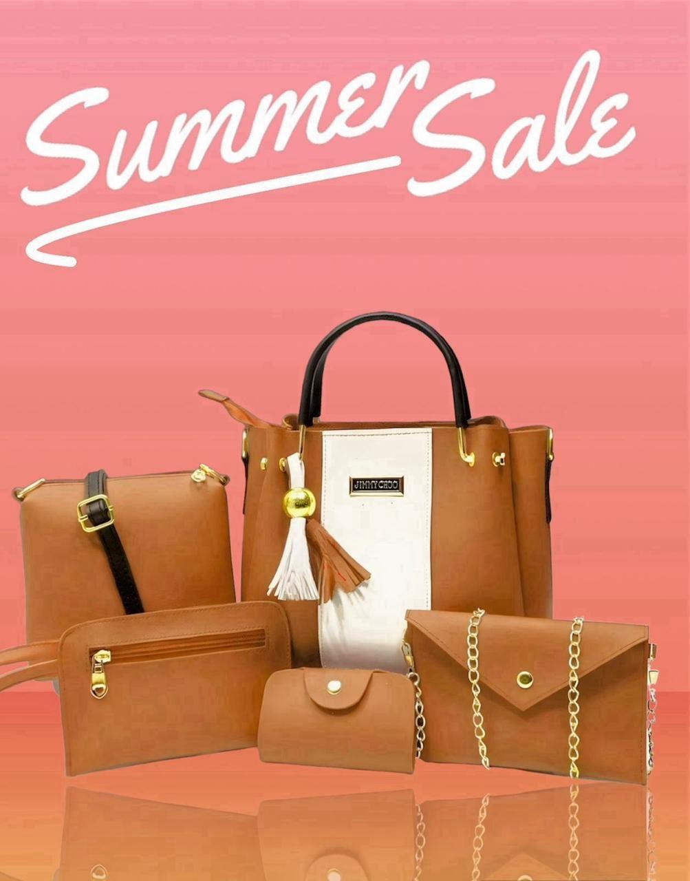 Elegant Women's 5-Piece Leather Handbag Set
