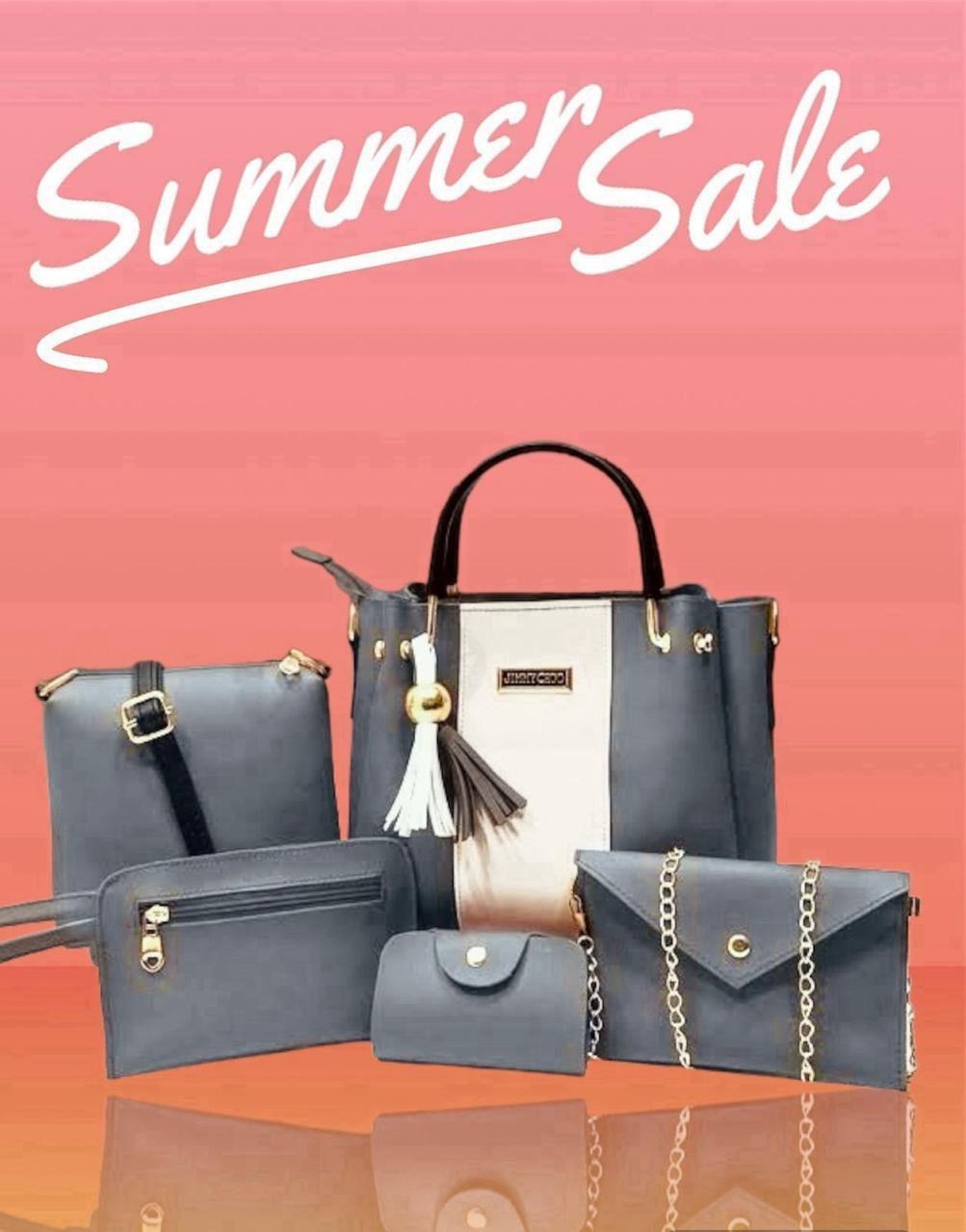 Elegant Women's 5-Piece Leather Handbag Set